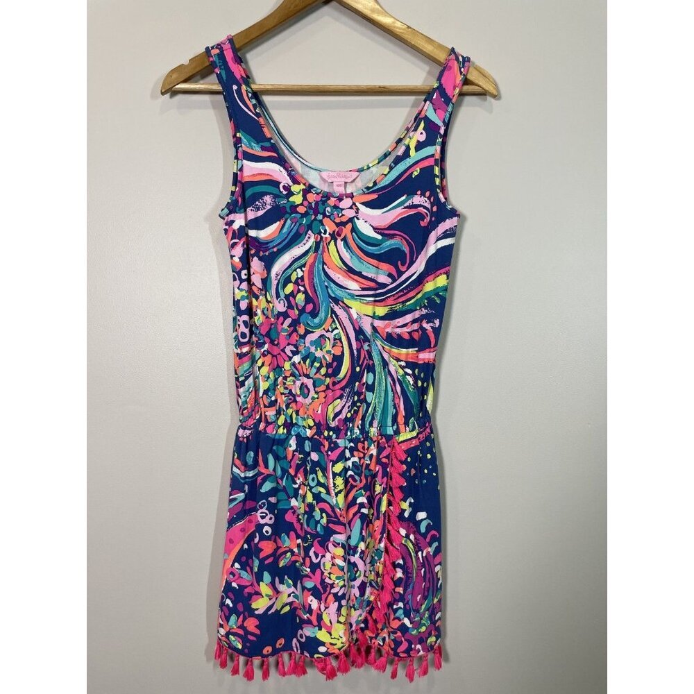 Lilly Pulitzer Jarrett Romper Size XXS Colorful Faux Wrap Vibrant Summer